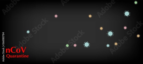 nCoV Quarantine Vector Banner. Virus Protection Flat Corona Web Page. 