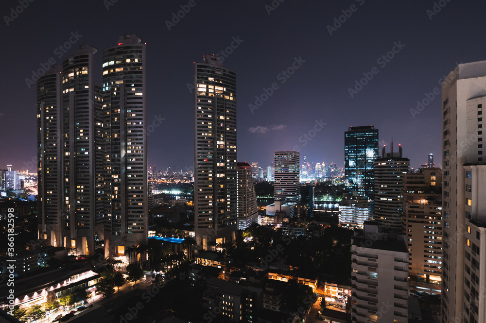 Bangkok clear city view in evening
