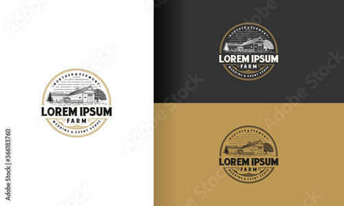 Vintage house logo design template, hand draw home vector