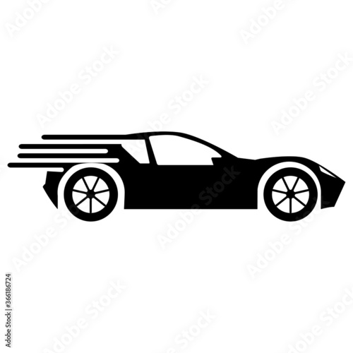 silhouette Sport car. Fast shipping delivery flat icon for Transport. vector illustration