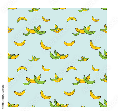 Seamless pattern with bananas as objects can be used for baby clothes, pillowcases, bed sheets and much more