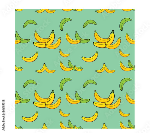 Seamless pattern with bananas as objects can be used for baby clothes, pillowcases, bed sheets and much more