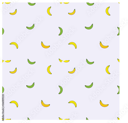 Seamless pattern with bananas as objects can be used for baby clothes, pillowcases, bed sheets and much more