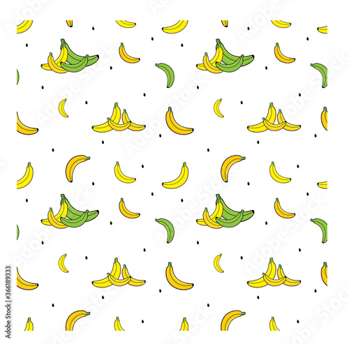 Seamless pattern with bananas as objects can be used for baby clothes, pillowcases, bed sheets and much more