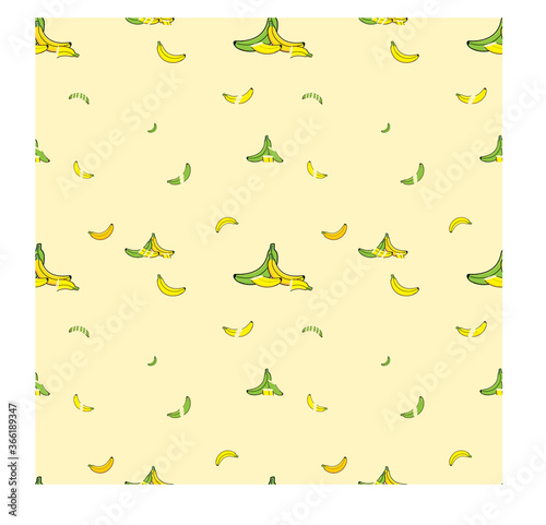 Seamless pattern with bananas as objects can be used for baby clothes, pillowcases, bed sheets and much more