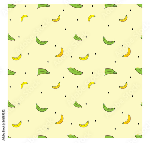 Seamless pattern with bananas as objects can be used for baby clothes, pillowcases, bed sheets and much more