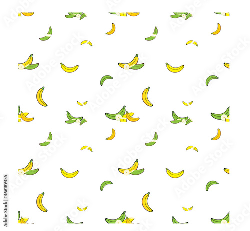 Seamless pattern with bananas as objects can be used for baby clothes, pillowcases, bed sheets and much more