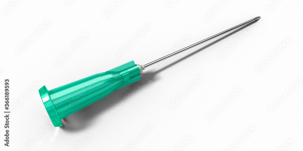 Fototapeta premium Syringe needle. Injector needle. 3D. 3D render