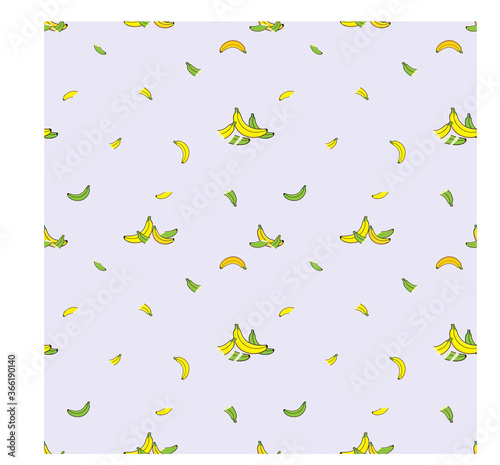 Seamless pattern with bananas as objects can be used for baby clothes, pillowcases, bed sheets and much more