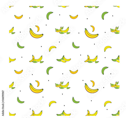 Seamless pattern with bananas as objects can be used for baby clothes, pillowcases, bed sheets and much more