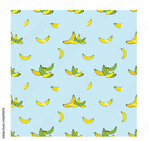 Seamless pattern with bananas as objects can be used for baby clothes, pillowcases, bed sheets and much more
