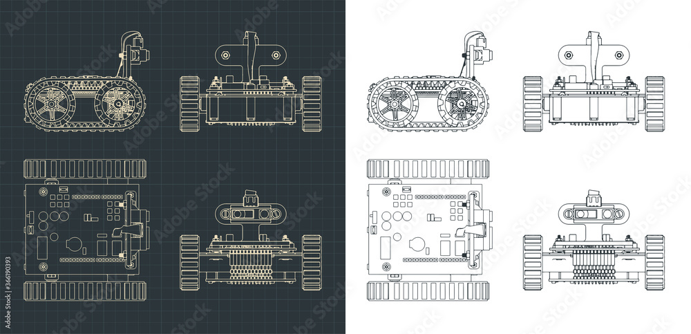 Tracked Robot Drawings