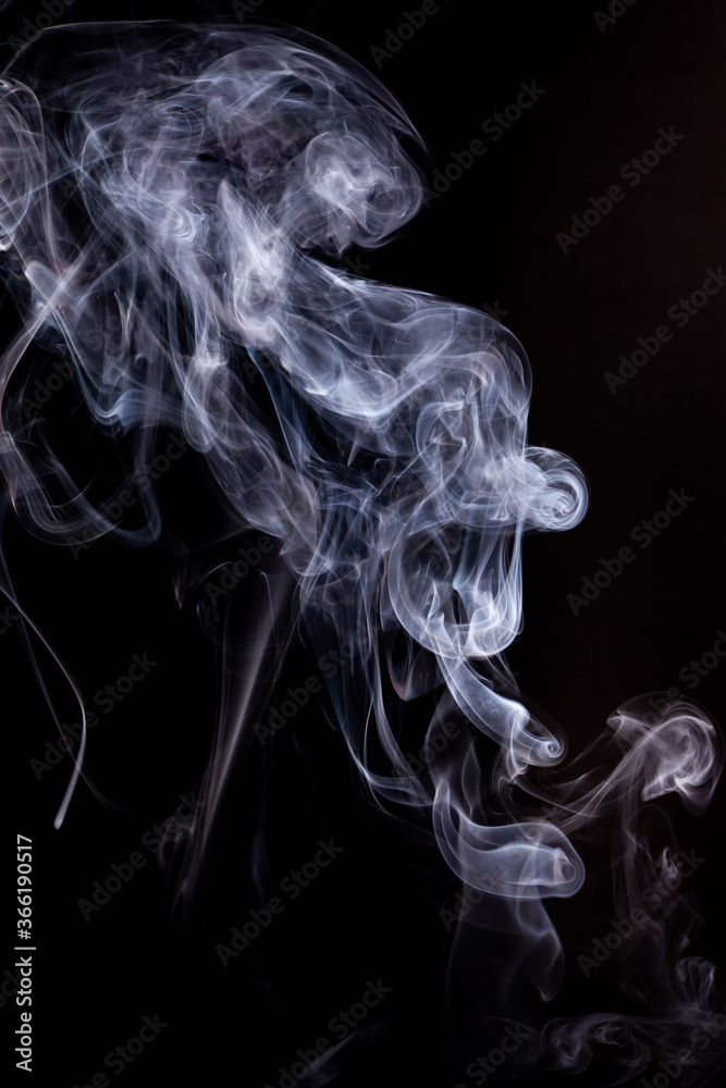Smoke motion on black background.