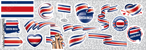 Vector set of the national flag of Costa Rica in various creative designs
