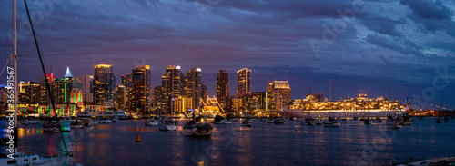 Sunset and night view of San Diego downtown © Jasongeorge