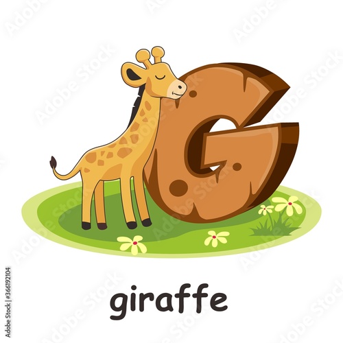 G for Giraffe Animals Wooden Alphabet