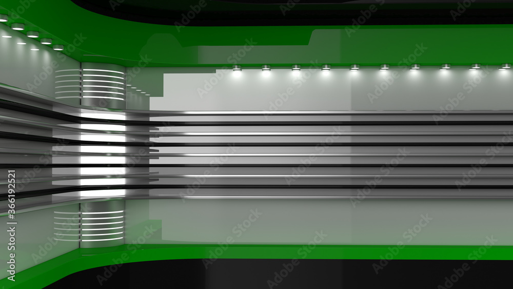 Tv Studio. Backdrop for TV shows. News studio. The perfect backdrop for any green screen or chroma key video or photo production. 3D rendering. Tv Studio. Backdrop for TV shows. News studio. The perfect backdrop for any green screen or chroma key video or photo production. 3D rendering.