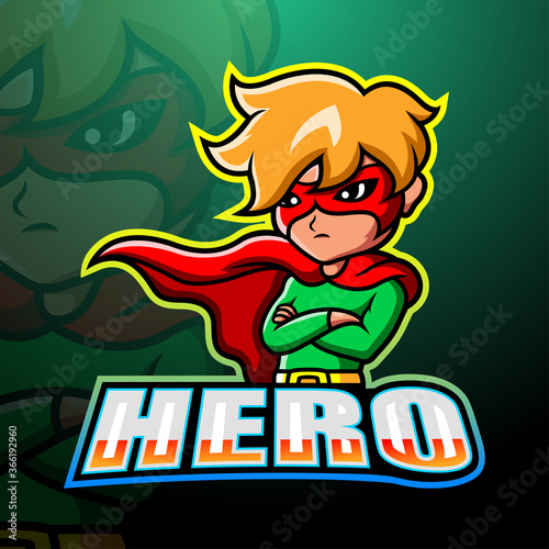 Superhero mascot esport logo design