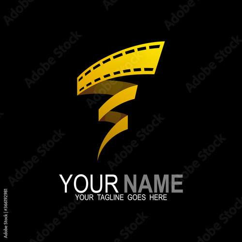 Roll film logo with cinematic design, video logos