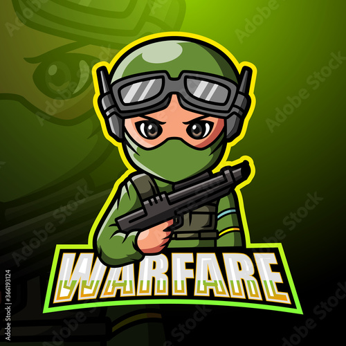 Warfare mascot esport logo design