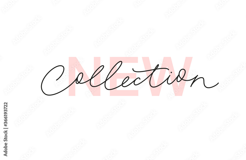 New collection continuous line vector lettering. Modern slogan handwritten vector calligraphy. Black paint lettering isolated on white background. Design for social media, advertising design, banner,