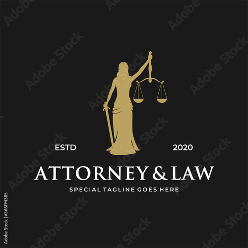 woman / lady law logo concept.
