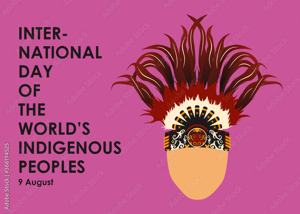 International Day of the Worlds Indigenous Peoples poster. Vector ...