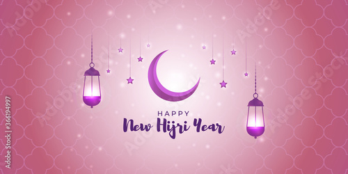 festive concept background for Islamic festival-Islamic new year, new Hijari year- happy muharram vector illustration 