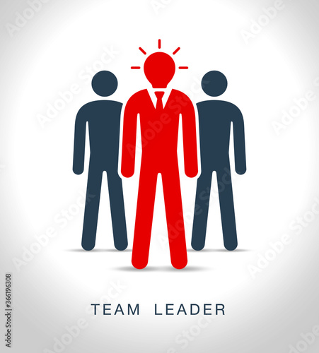 Teamleader flat icon, vector illustration