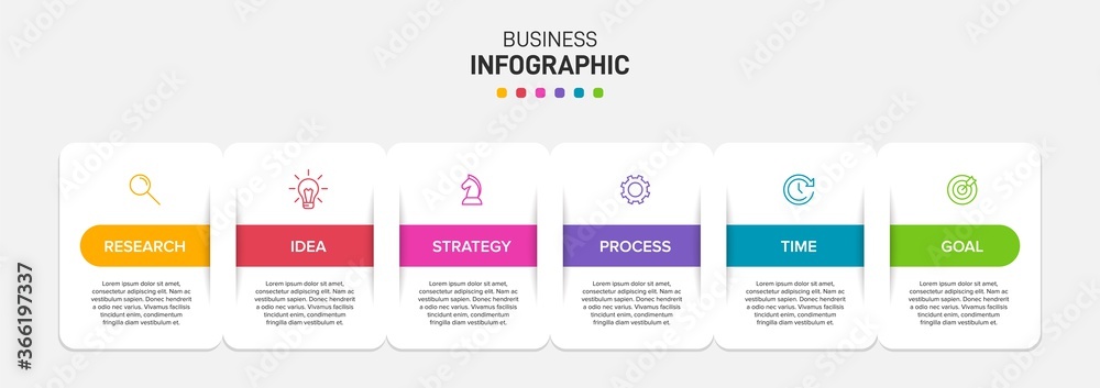 Concept of arrow business model with 6 successive isometric steps. Six colorful graphic elements. Timeline design for brochure, presentation. Infographic design layout Concept of arrow business model with 6 successive isometric steps. Six colorful graphic elements. Timeline design for brochure, presentation. Infographic design layout