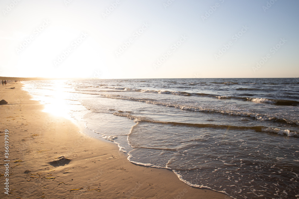 Strand Meer Swinemünde Sonnenuntergang Strand Meer Swinemünde Sonnenuntergang
