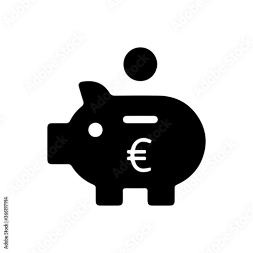 vector illusion icon of Euro's Piggy Bank Glyph