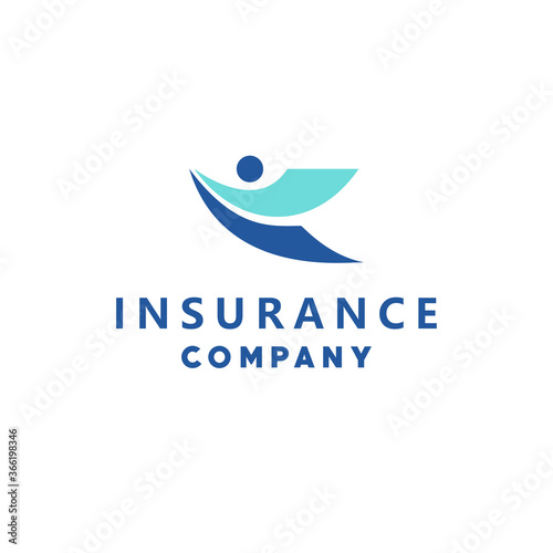 Health insurance logo with a symbol of success for insurance company