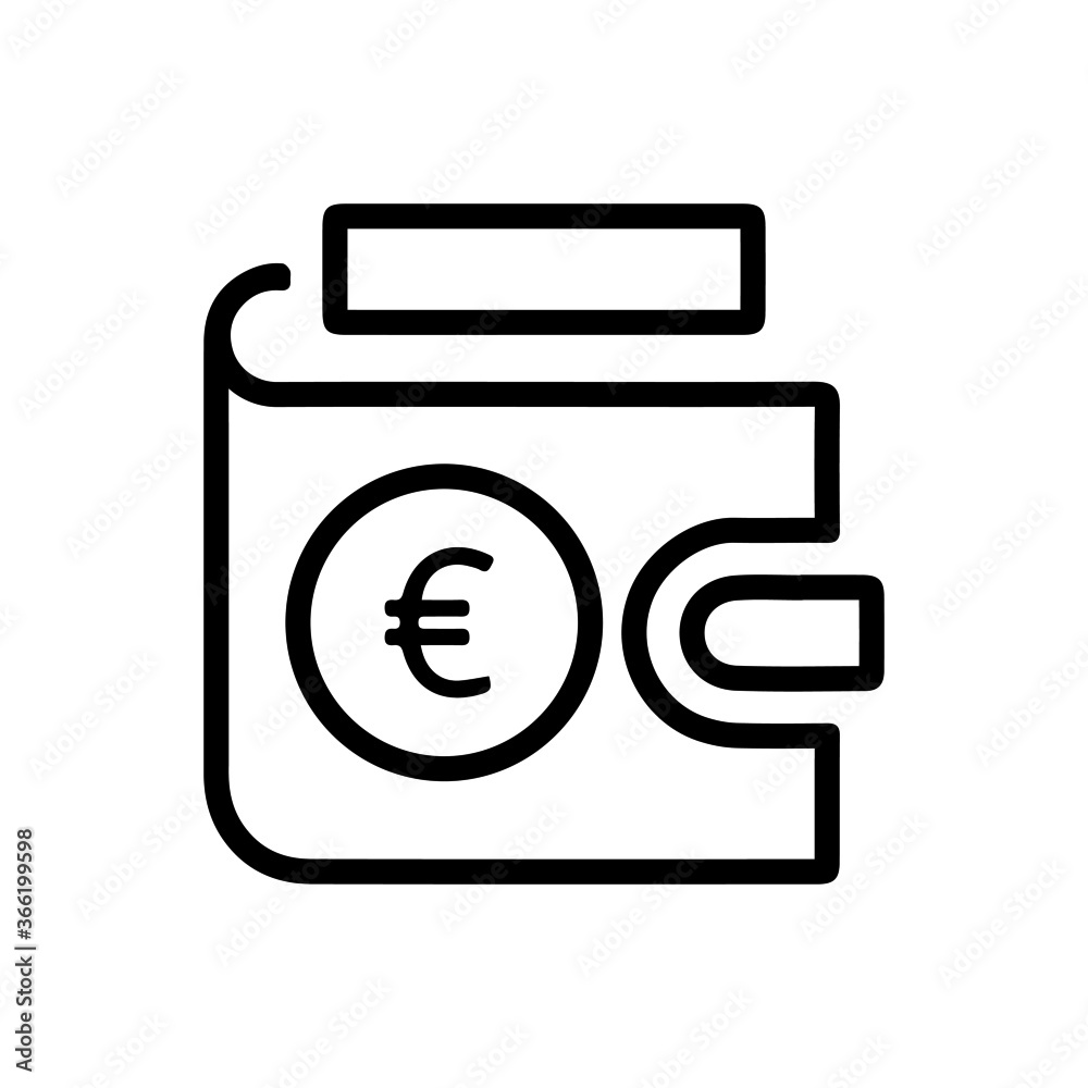 vector illusion icon of  Euro's  wallet Outline