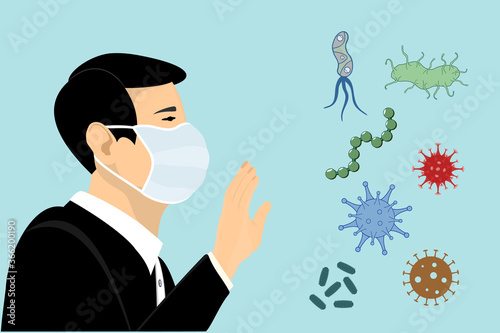 Human infection with coronovirus, influenza, pneumonia, bacteria.