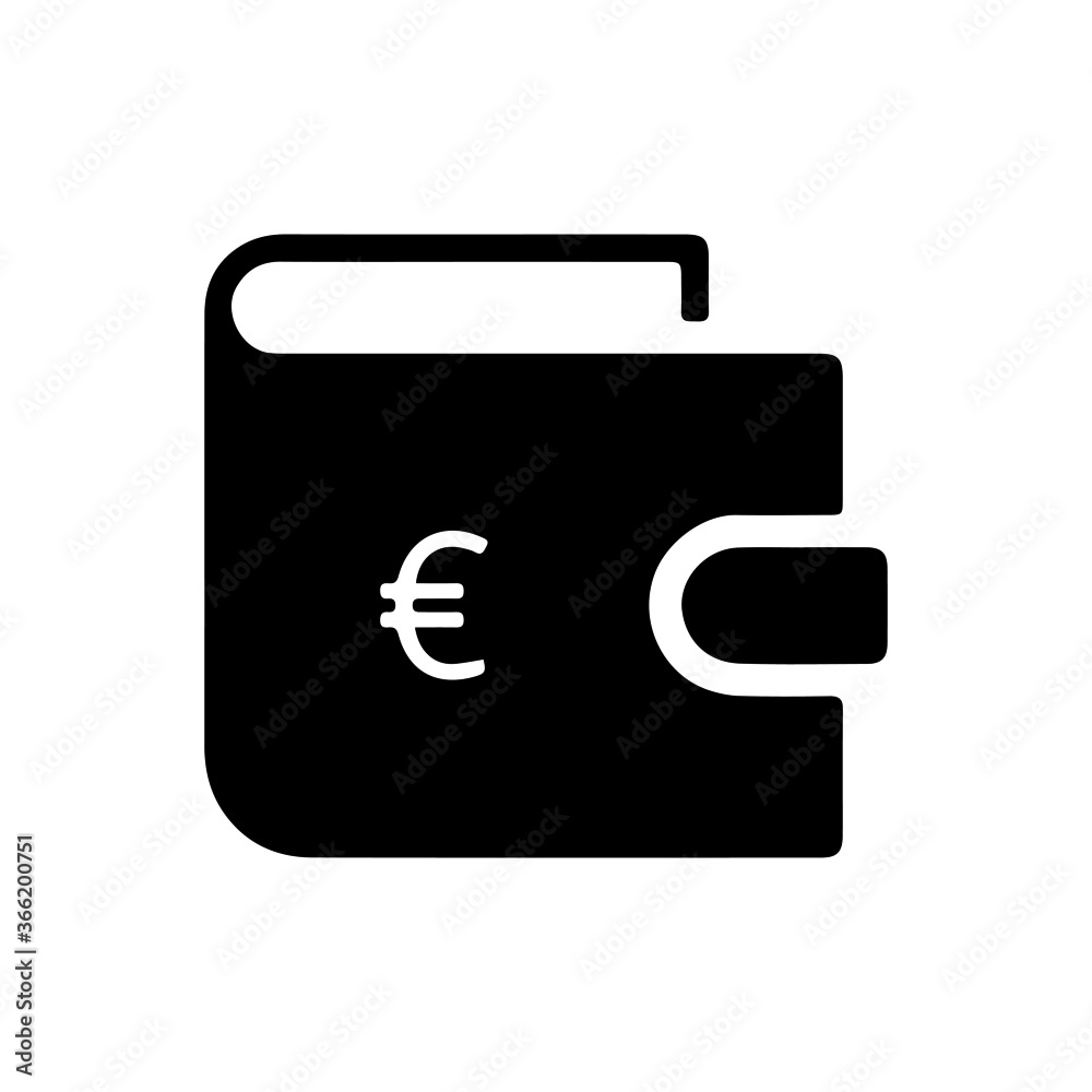 vector illusion icon of Euro's wallet Glyph vector illusion icon of Euro's wallet Glyph