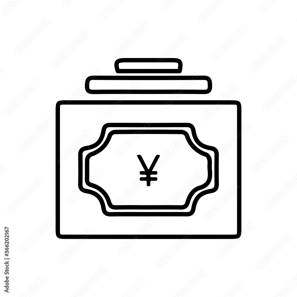 vector illusion icon of Japanese Yen's Currency notes Outline vector illusion icon of Japanese Yen's Currency notes Outline
