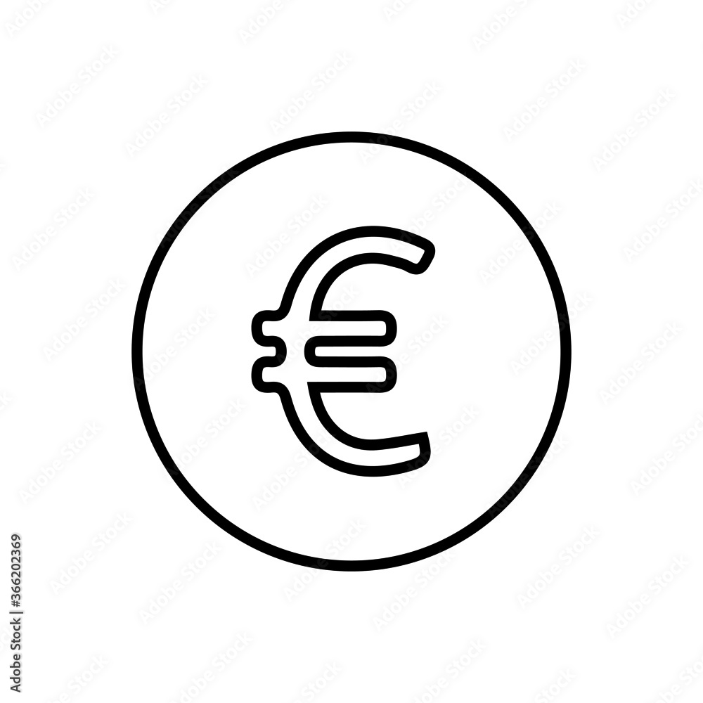 vector illusion icon of Euro's Sign Outline vector illusion icon of Euro's Sign Outline