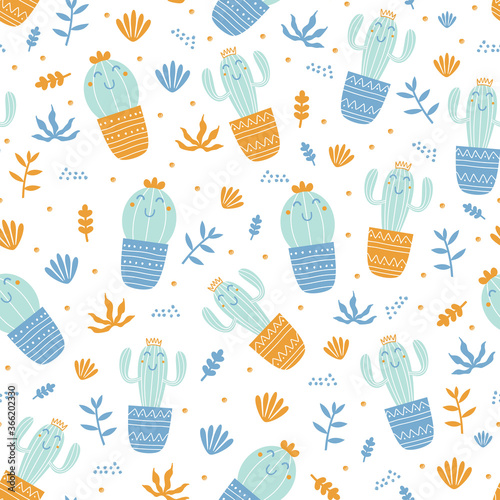 Hand drawn seamless pattern...
