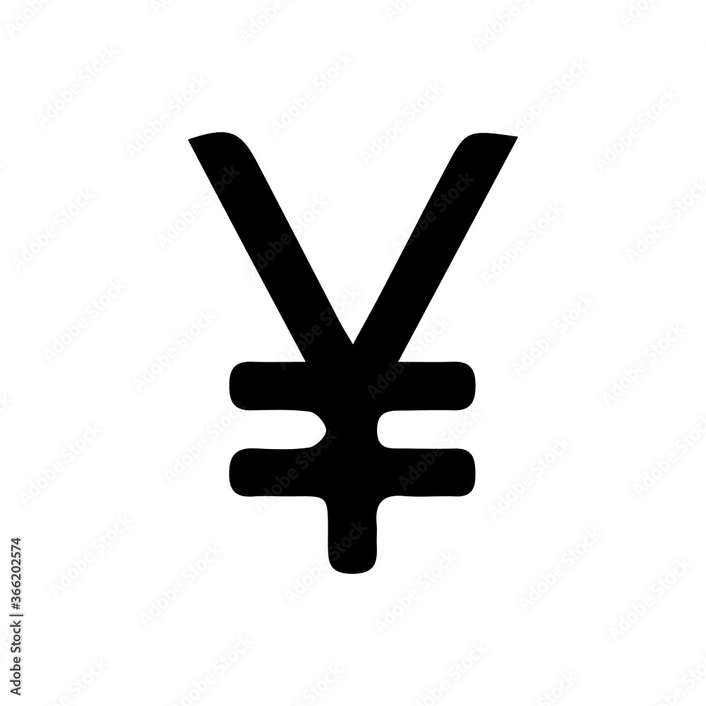 vector illusion icon of  Japanese Yen's Sign Glyph