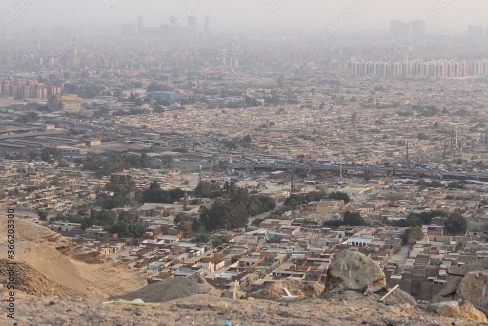 Cityscape over mount at Mukattam in Egypt