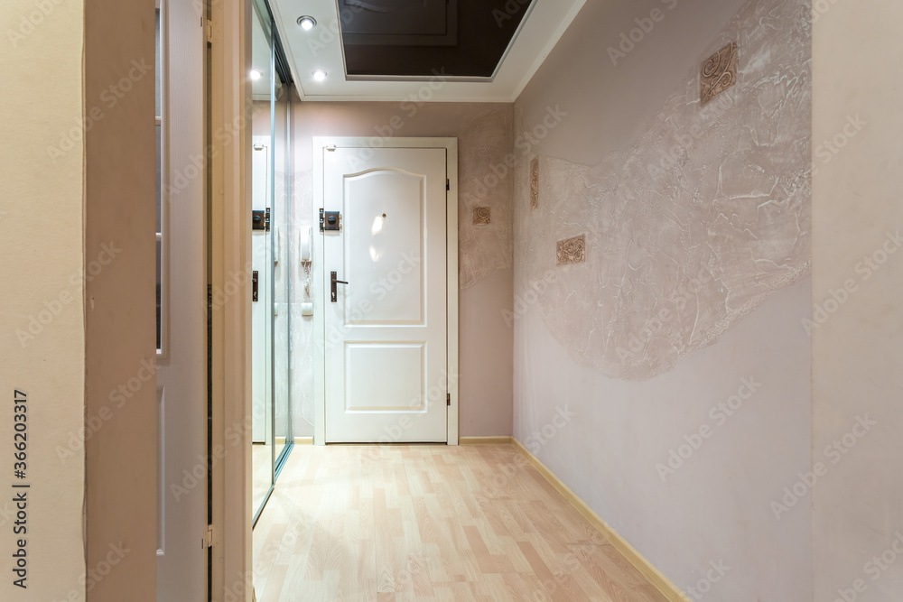 doors in modern entrance hall of corridor in expensive apartments
