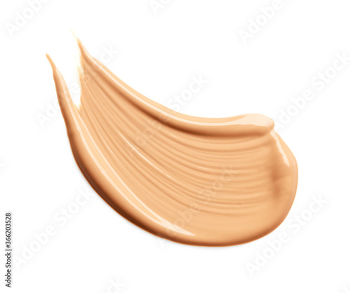 Makeup liquid foundation smear isolated on white background