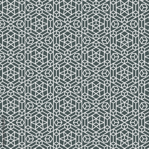 seamless hexagonal mosaic grid pattern. indian, persian ornamental design