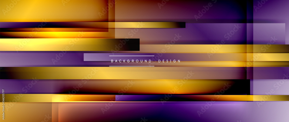 Fototapeta premium Dynamic lines on fluid color gradient. Trendy geometric abstract background for your text, logo or graphics
