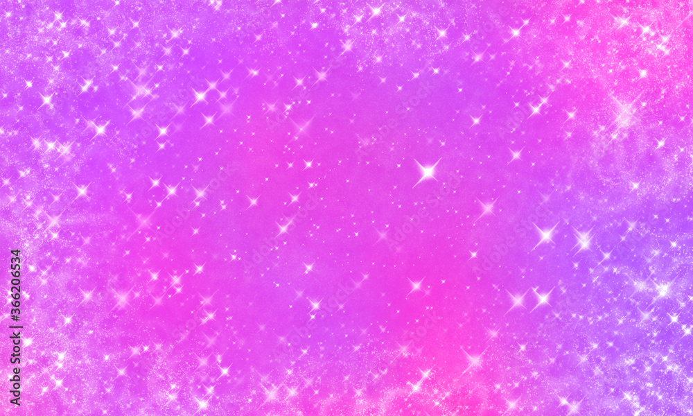 abstract pink purple space background with clusters of stars. festive shiny sparkling background with stars and sparkles