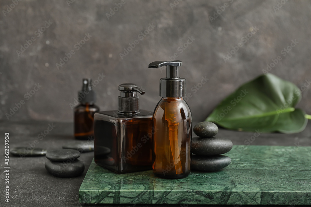 Set of different cosmetics on table Set of different cosmetics on table