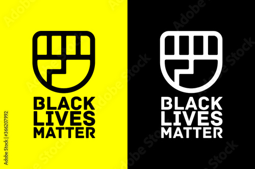 black lives matter with hand poster protest vector eps