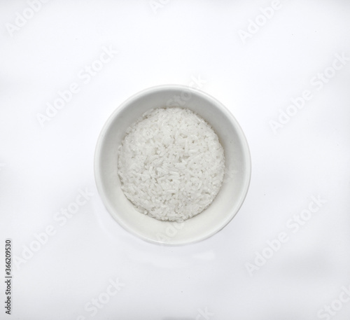 white rice in a plate