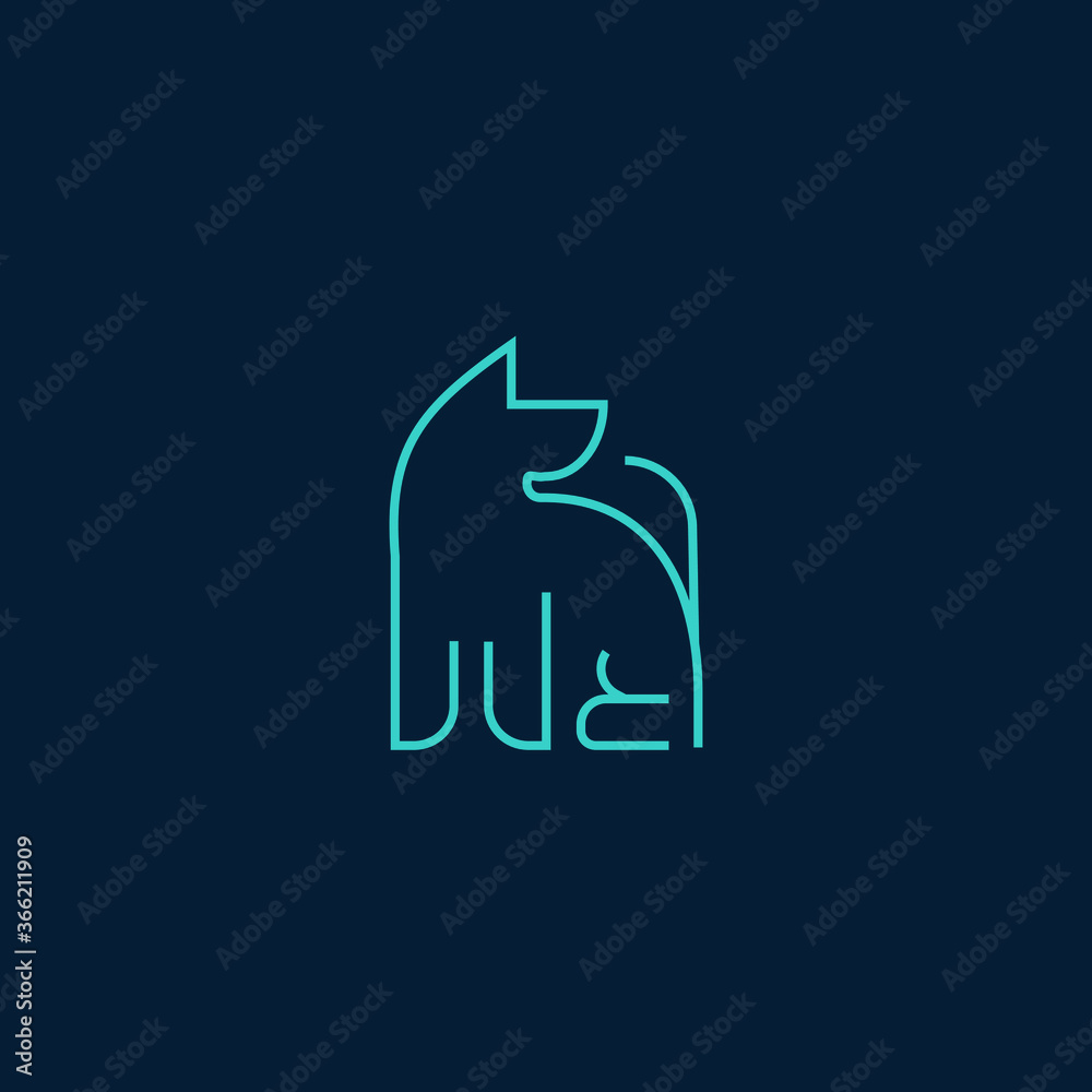 minimal simple initial dog logo design minimal simple initial dog logo design
